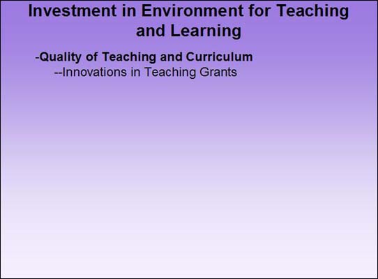 Investment in Environment for Teaching and Learning