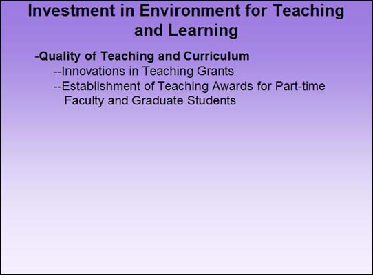 Investment in Environment for Teaching and Learning