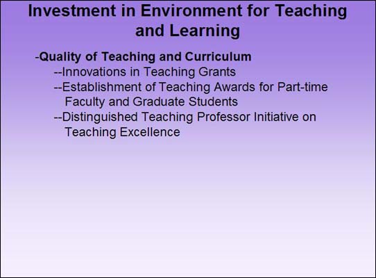 Investment in Environment for Teaching and Learning