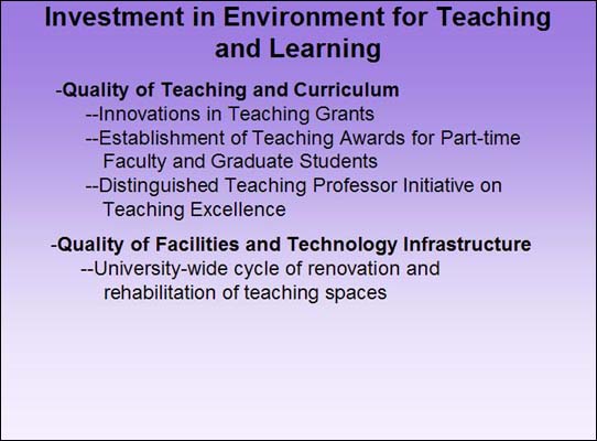 Investment in Environment for Teaching and Learning