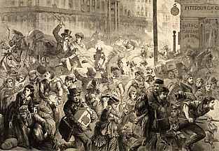 Panic in the streets. Source: Frank Leslie's Illustrated Newspaper, from The Great Chicago Fire Web site.