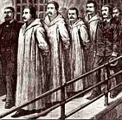 The death march of the convicted. From The Dramas of Haymarket.