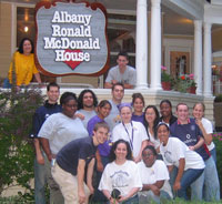 UAlbany student volunteers in front of the Albany Ronald McDonald House