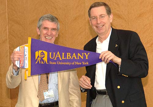 President Hall and  Jack Ostling, VP for Academic Affairs at Nassau CC