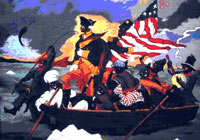 Robert Colescott's "George Washington Carver Crossing the Delaware: Page From an American History Textbook"