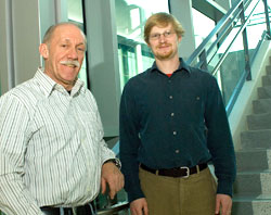 Professor of Psychology Gordon Gallup Jr. and Jeremy Atkinson