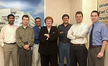 From left to right:Chittibabu Guda, Igor Kuznetsov, Scott Tenenbaum, Paulette McCormick, Julio Aguirre-Ghiso, Thomas Begley, and Doug Conklin.