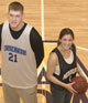 Tim Ferguson, a senior, and Melissa Nappi, a junior, are part of the Midnight Basketball League at UAlbany