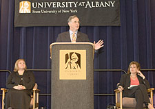 Stephen R. Portch, chair of the Board of Visitors, addressed the Fall Faculty Meeting 
