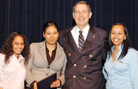 President Kermit L. Hall with leadership awardees.