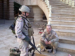 Lisa Taylor in Tikrit with a fellow soldier.