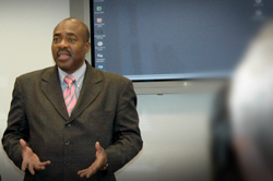 Hayward Horton, associate dean of Graduate Studies, welcomes Shepherd Project participants.