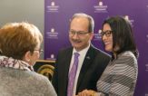President Havidan Rodriguez and his wife, Rosy Lopez, greet donors at a 2018 reception.