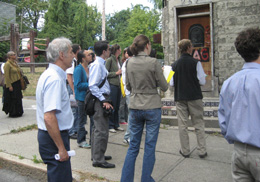 Members of the Urban & Regional Planning group survey properties for improvement to Albany's South End