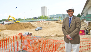 UAlbany School of Business Dean Donald Siegel at new school building site