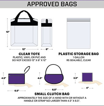 allowable bags into Bob Ford Field