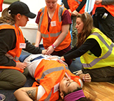 CEHC students participate in disaster simulation.