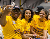 Students take a selfie at UAlbany's 2016 Opening Convocation ceremony.