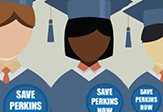 Graphic of students supporting Perkins Loans