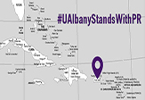 #UAlbanyStandsWithPR map graphic.