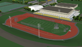 The new upgraded track & field venue, scheduled for winter 2013 completion