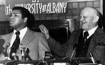 Muhammad Ali and Ben Becker at UAlbany, Jan. 30th, 1979.