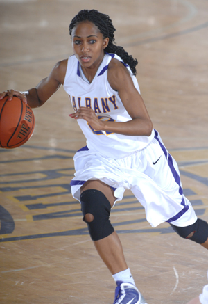 UAlbany senior basketball player Felicia Johnson