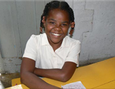 a girl at the PAZAPA facility in Jacmel, Haiti