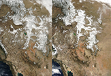 Snow cover changing in the Rockies