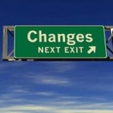 A road sign says 'changes'