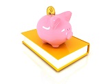 Piggy bank on a book