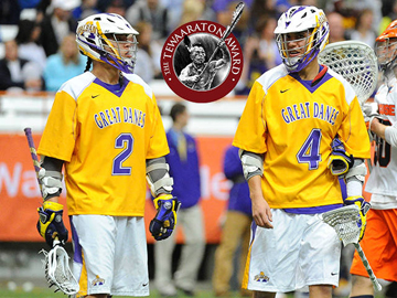 Miles and Lyle Thompson of the UAlbany Great Danes Men's Lacrosse Team