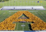 UAlbany Class of 2020 forms the letter A during 2016 convocation.