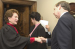 Click for larger image; Court of Appeals Chief Judge Judith Kaye and Kermit Hall