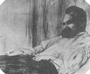 a drawing of Nietzsche near the end of his life