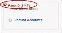 Link Box with Page ID red dot