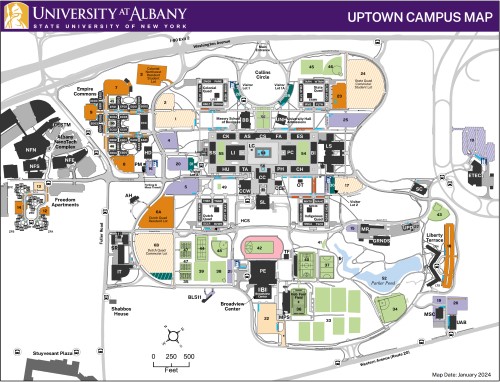 Uptown UAlbany Campus small version - click the link to visit the full uptown map