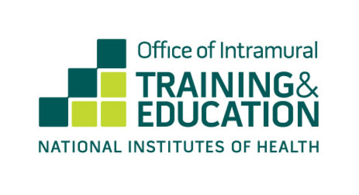 Logo that reads "Office of Intramural Training & Education National Institutes of Health" in green text, with a two toned green stairway design on the left.