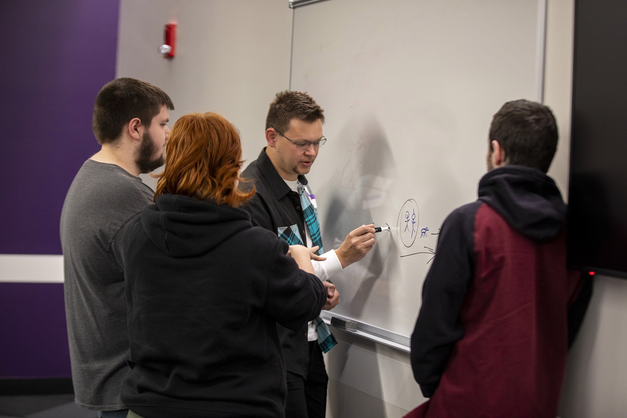 UAlbany students host the University's first-ever hackathon at the ETEC building on April 13, 2024.