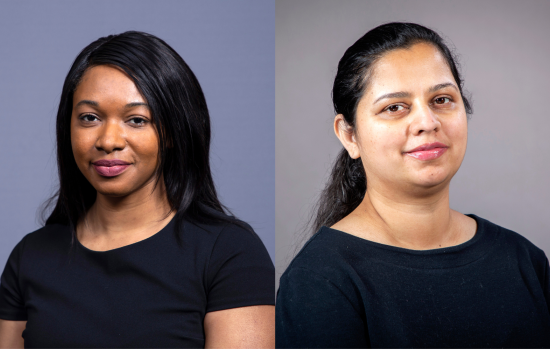 Portraits of Temilayo Adeyeye and Tabassum Insaf.