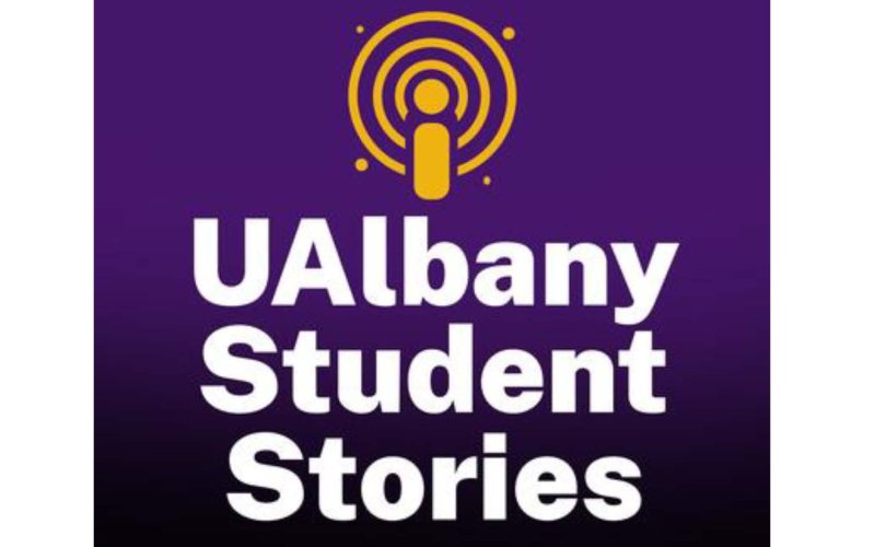 UAlbany Student Stories podcast series logo