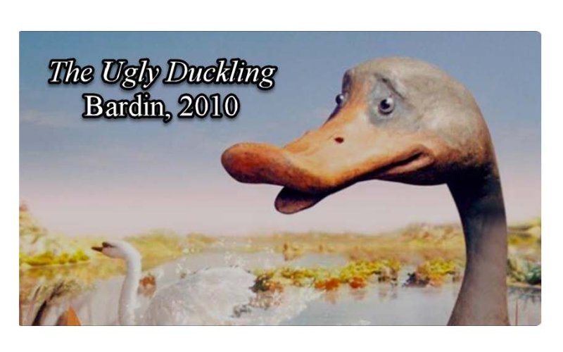 Ugly Duckling film-image of duck and swan