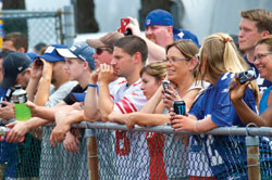Fans watch UAlbany 2012 Giants Camp