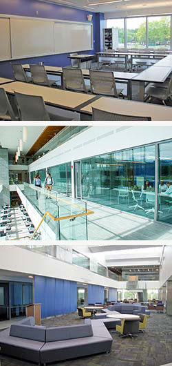 Inside shots of the new School of Business building