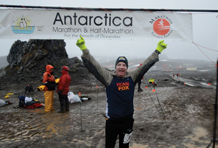 David Webber after completing teh Antarctica Marathon