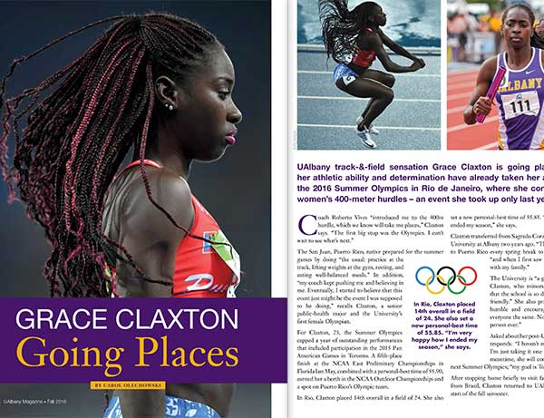 Stories like that of olympian and UAlbany student ahtlete Grace Claxton
