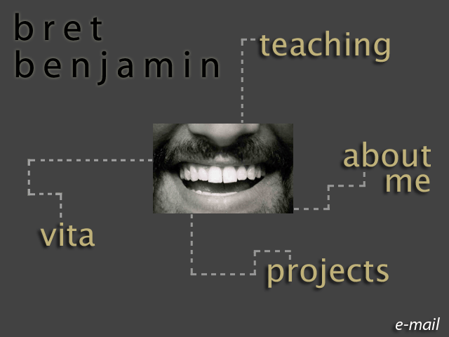 Home Page Graphic--links to Teaching, Vita, Personal, and E-mail