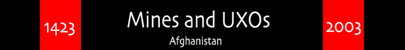 Banner for Mines and UXOs page of 1423 Afghanistan 2003.