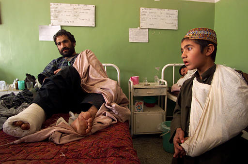 Photo of Afghan mine victims from the AP Photoarchive.