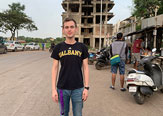 Andrew Bishop, a graduating senior, has been accepted into the Peace Corps, and will volunteer in Namibia. He has been in Pune, India, since the summer, where he interns for the Center for Development Studies and Activities.